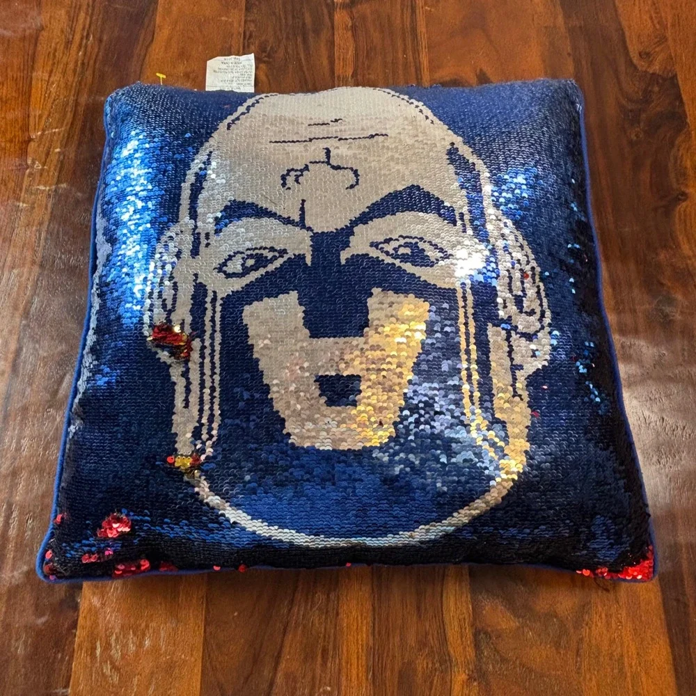 Marvel Avengers Reversible Sequin‎ Pillow Iron Man Captain America 20x20 Retired
